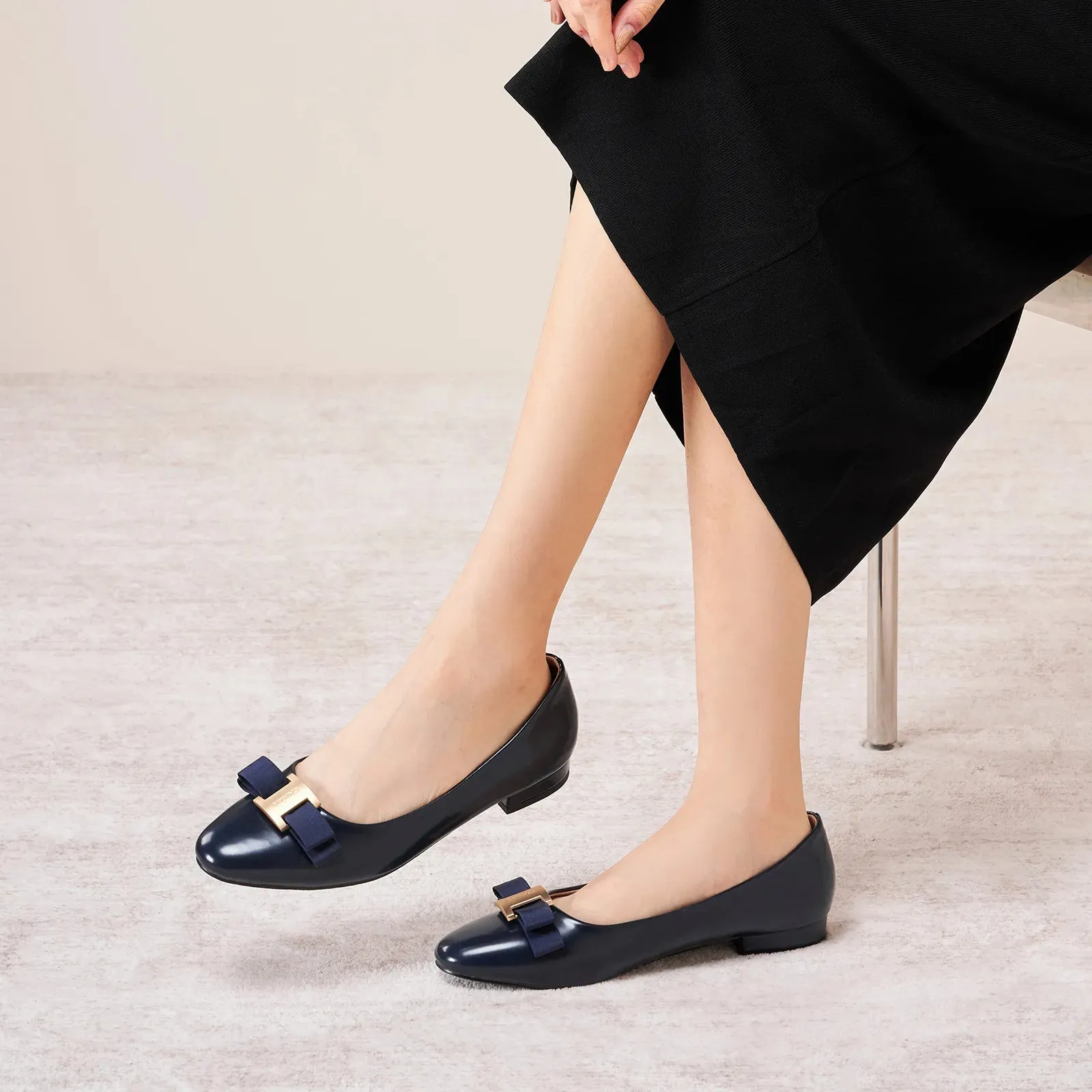 Patent Metal Buckle bow Flats (Anita)