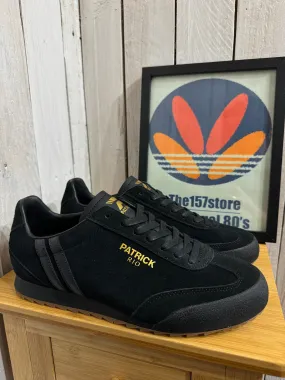 Patrick Rio Suede Trainers - Black Mono