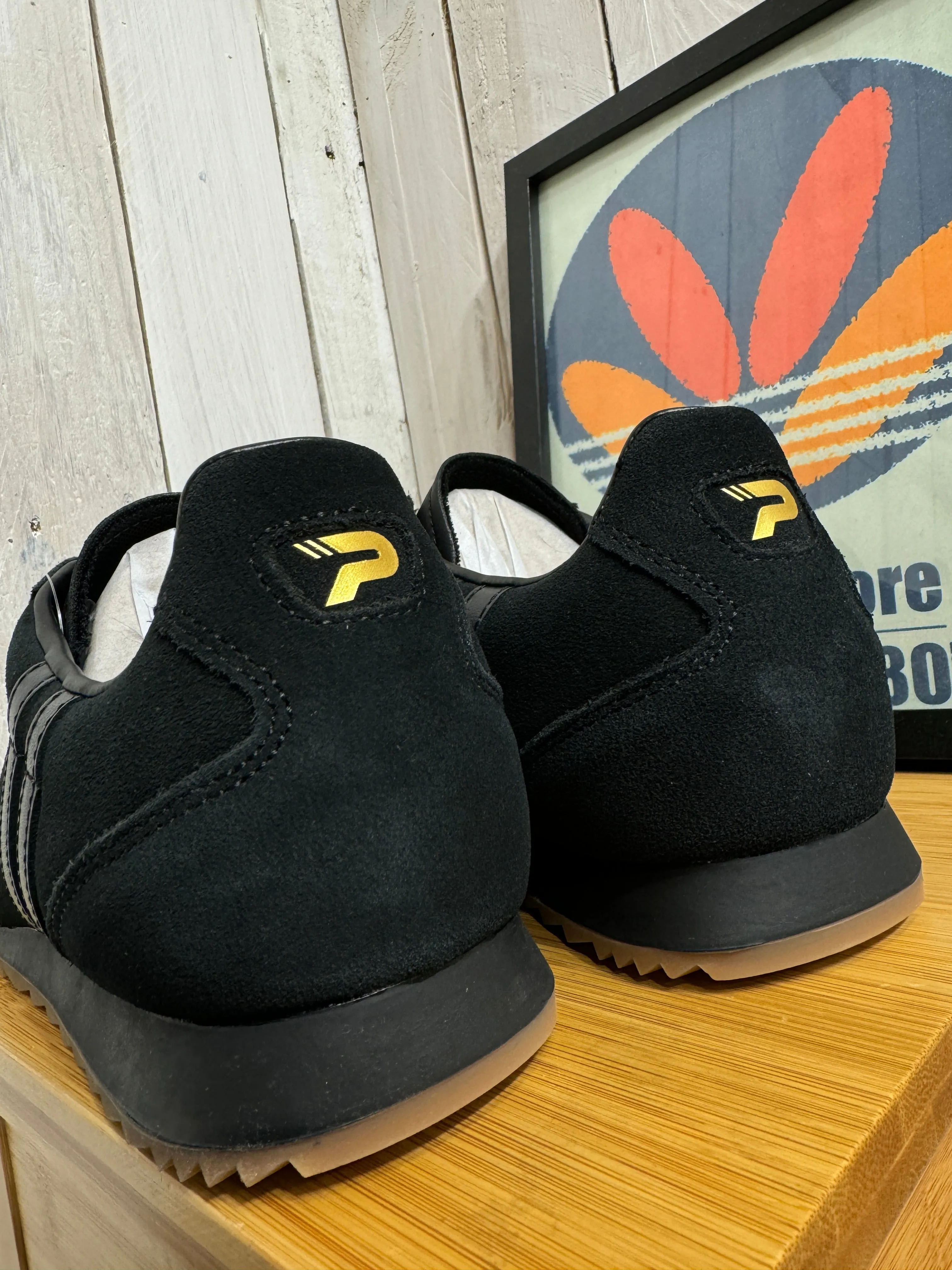 Patrick Rio Suede Trainers - Black Mono