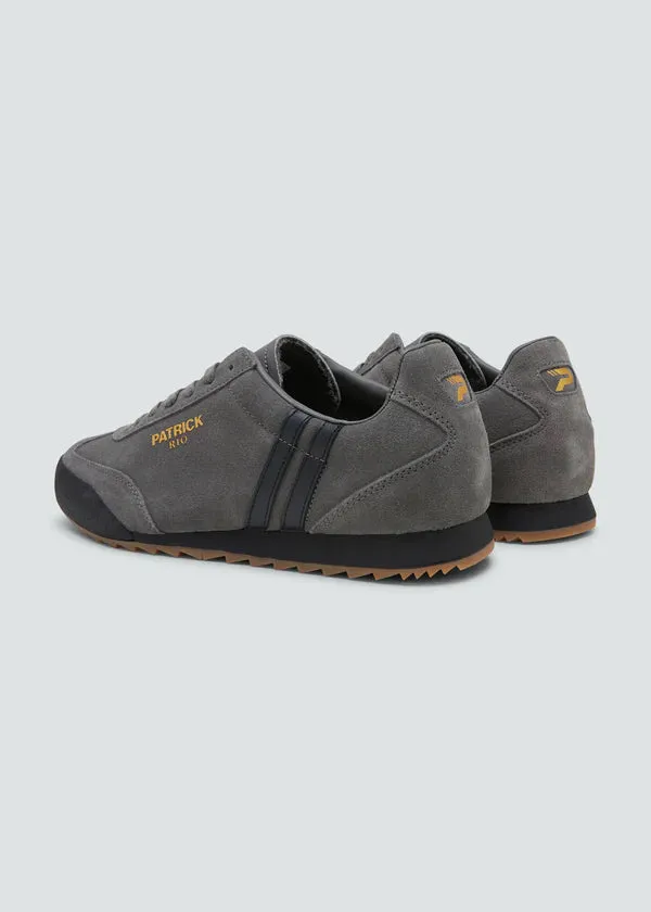 Patrick Rio Suede Trainers Charcoal Grey / Black