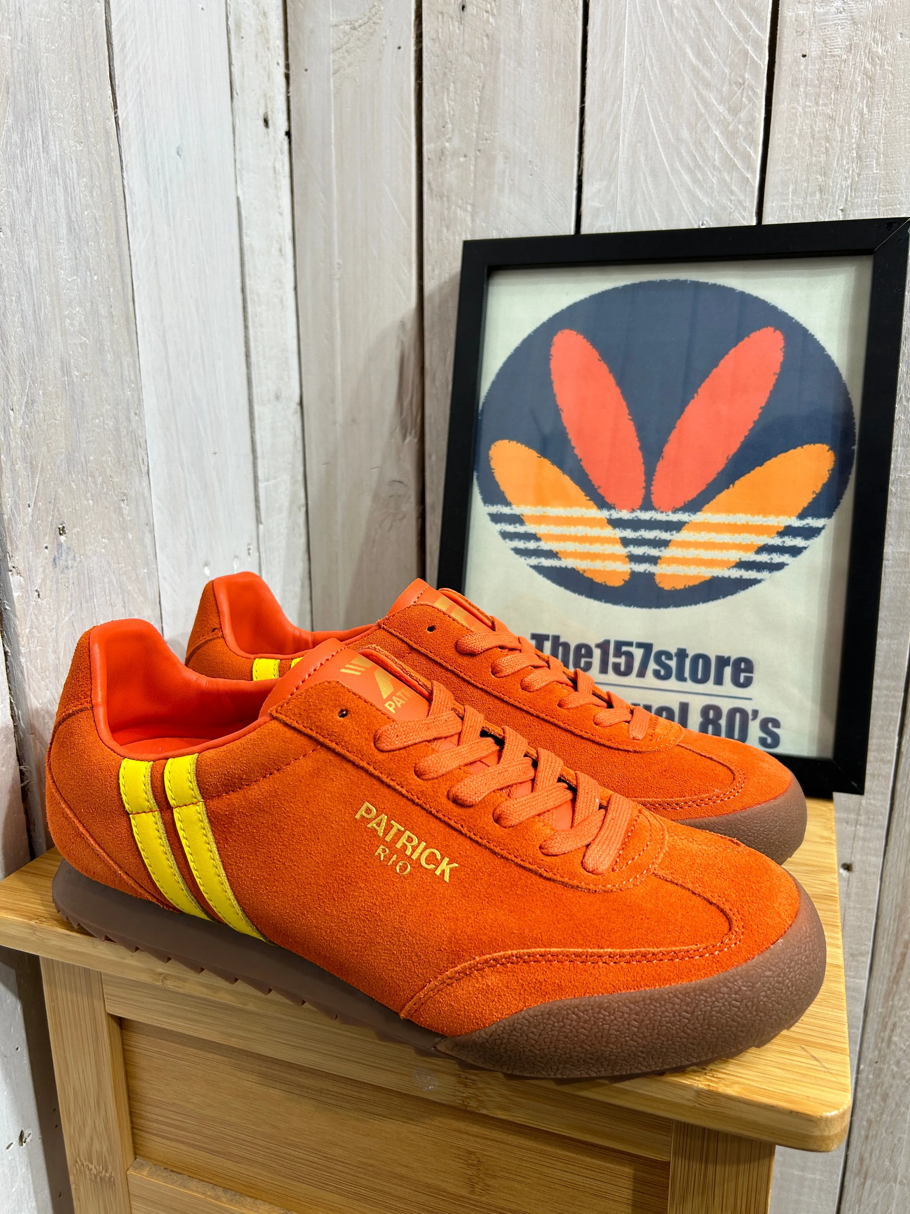 Patrick Rio Suede Trainers - Orange Yellow