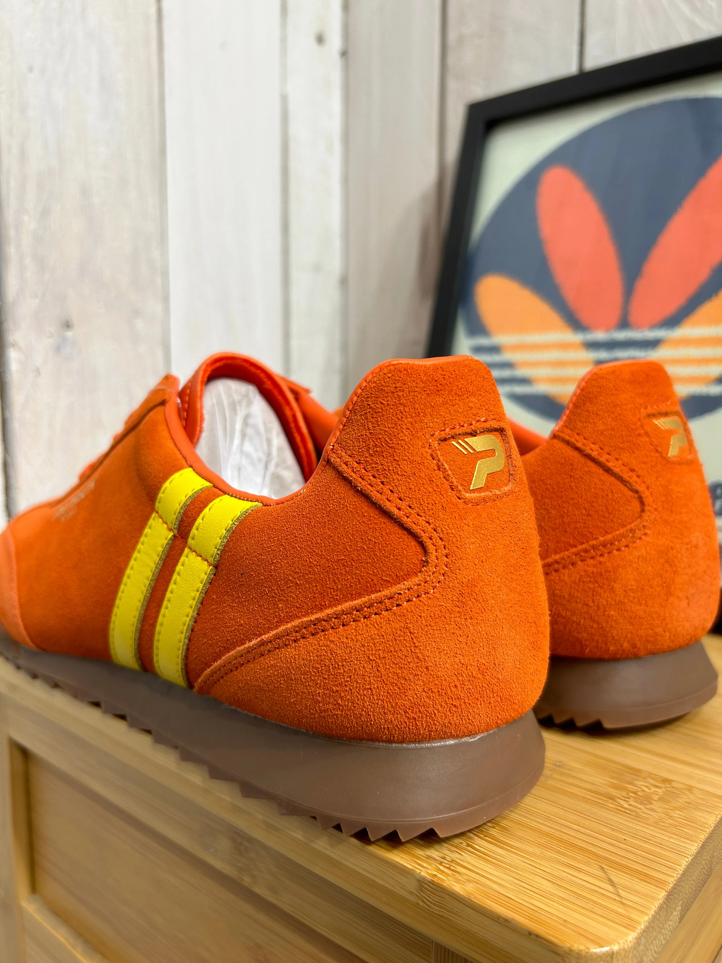 Patrick Rio Suede Trainers - Orange Yellow