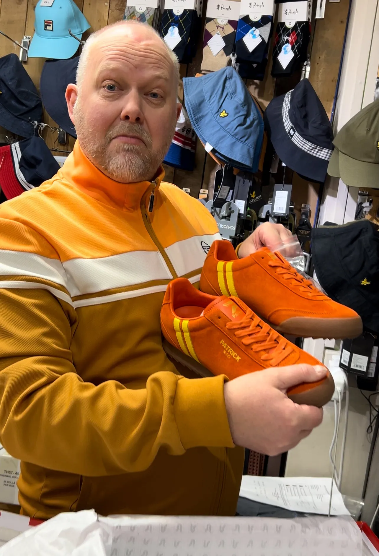 Patrick Rio Suede Trainers - Orange Yellow