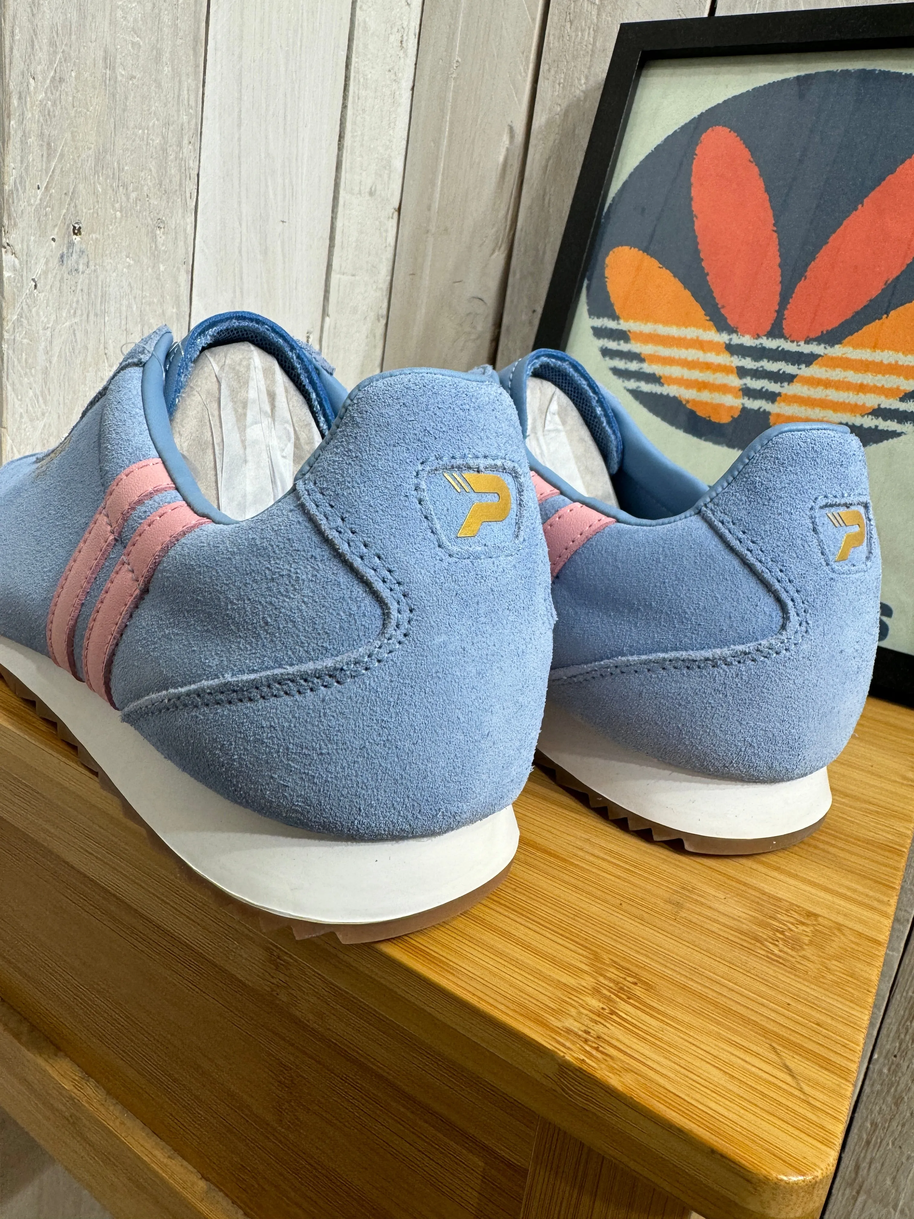 Patrick Rio Suede Trainers - Sky Blue Pink