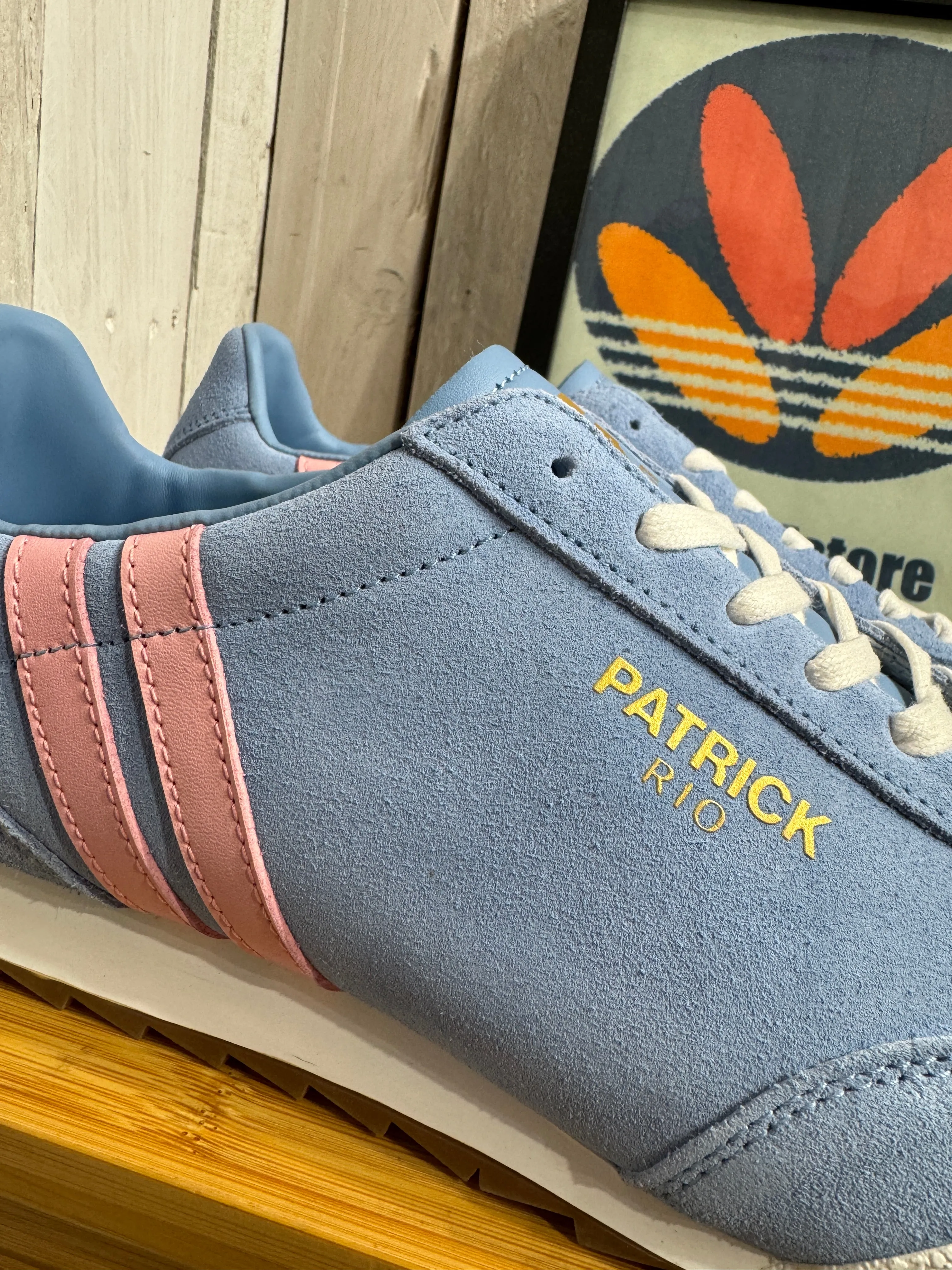 Patrick Rio Suede Trainers - Sky Blue Pink