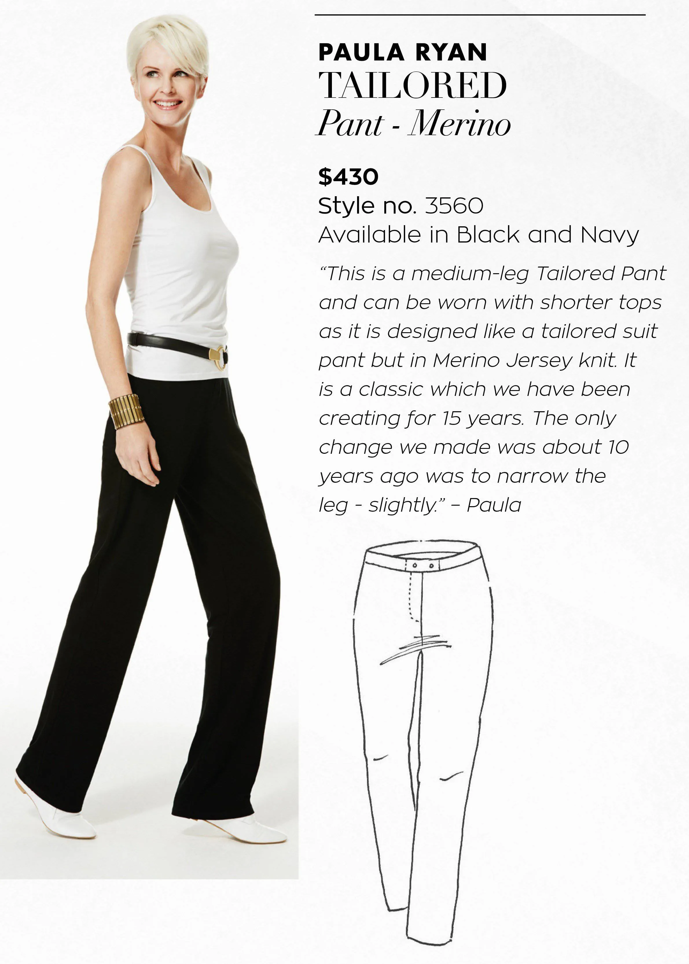PAULA RYAN ESSENTIALS Tailored Pant - Merino