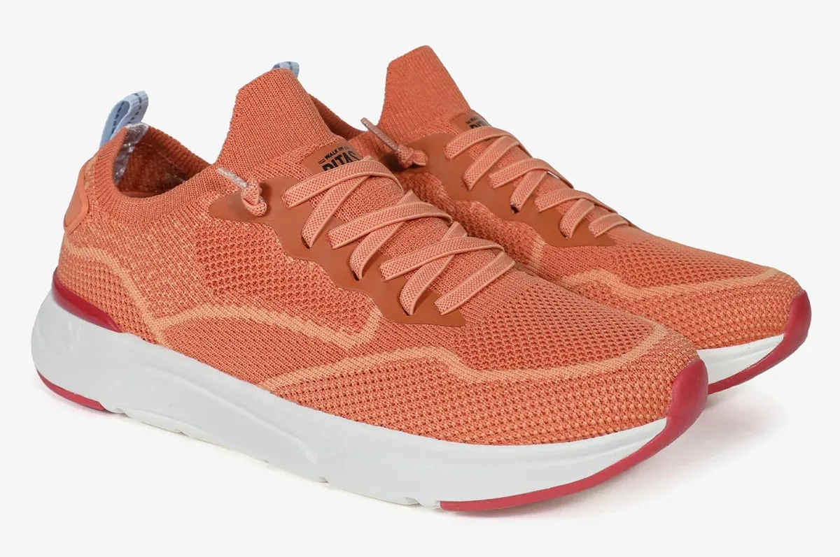 Pitas Womens Cue Memory Foam Trainers - Orange