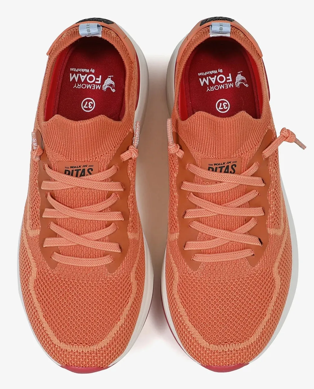 Pitas Womens Cue Memory Foam Trainers - Orange