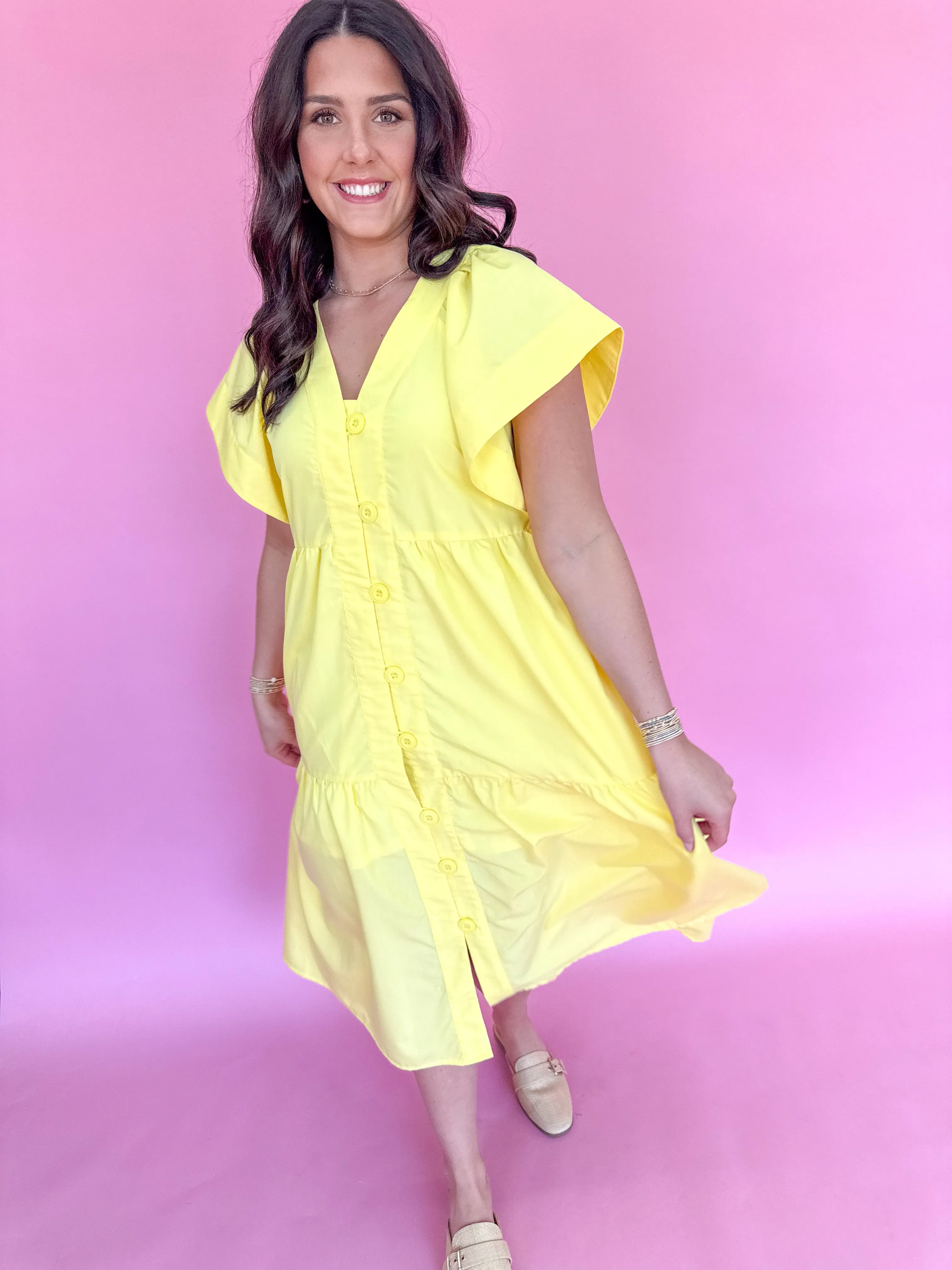 Playful Pursuits Dress - Yellow