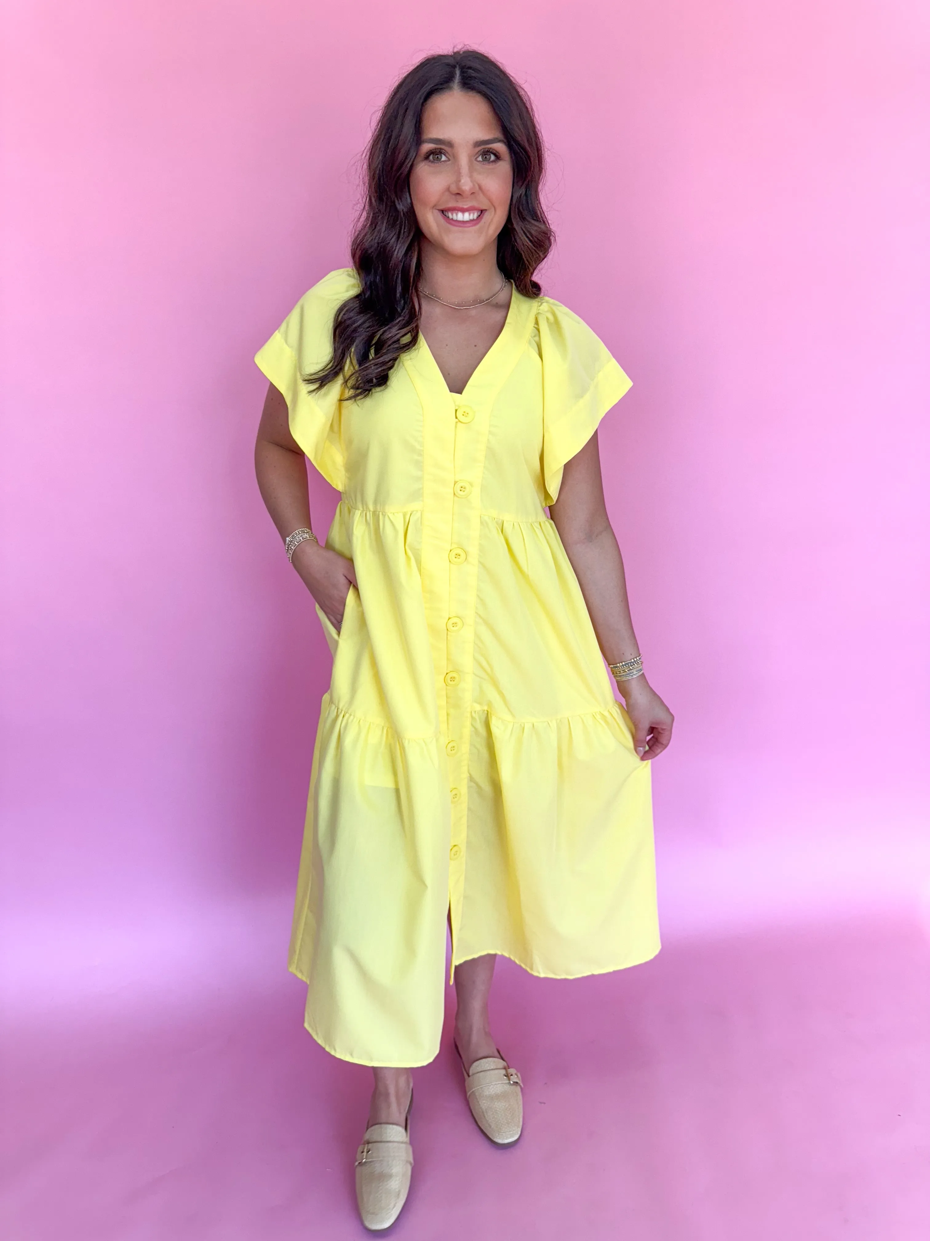 Playful Pursuits Dress - Yellow