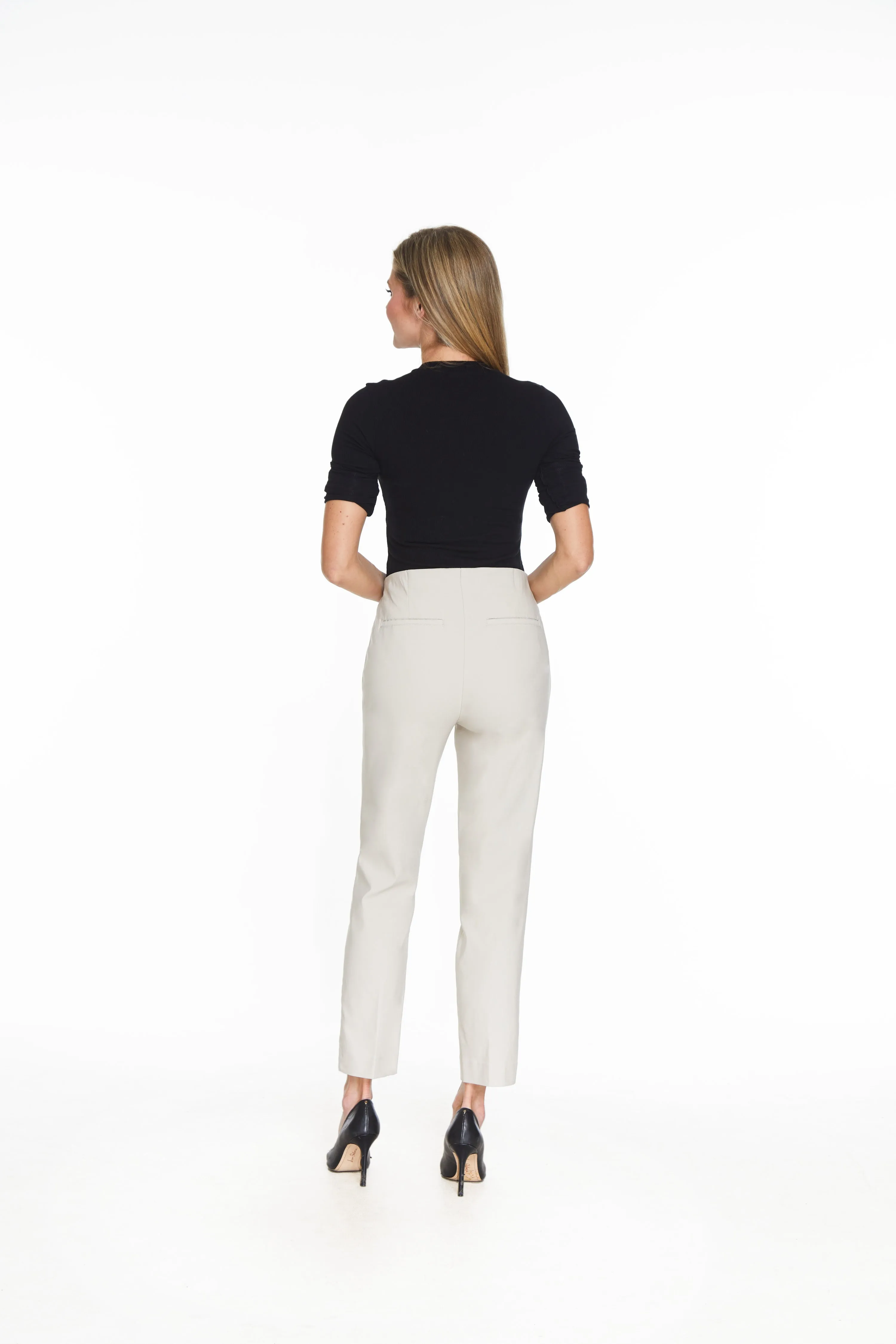 Pull On 'No Waist' Ankle Pant - Stone