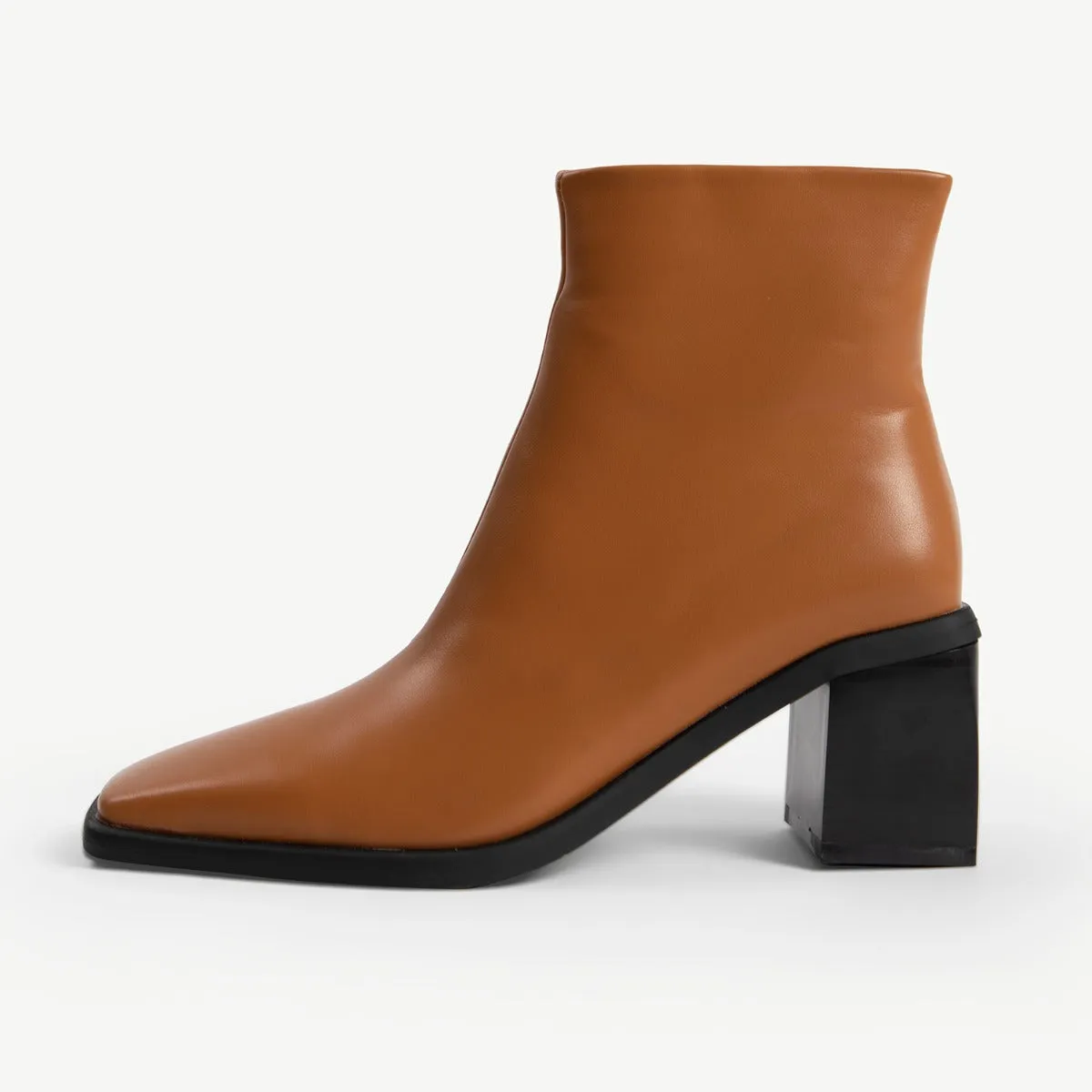 RAID Floriana Block Heeled Ankle Boot in Tan