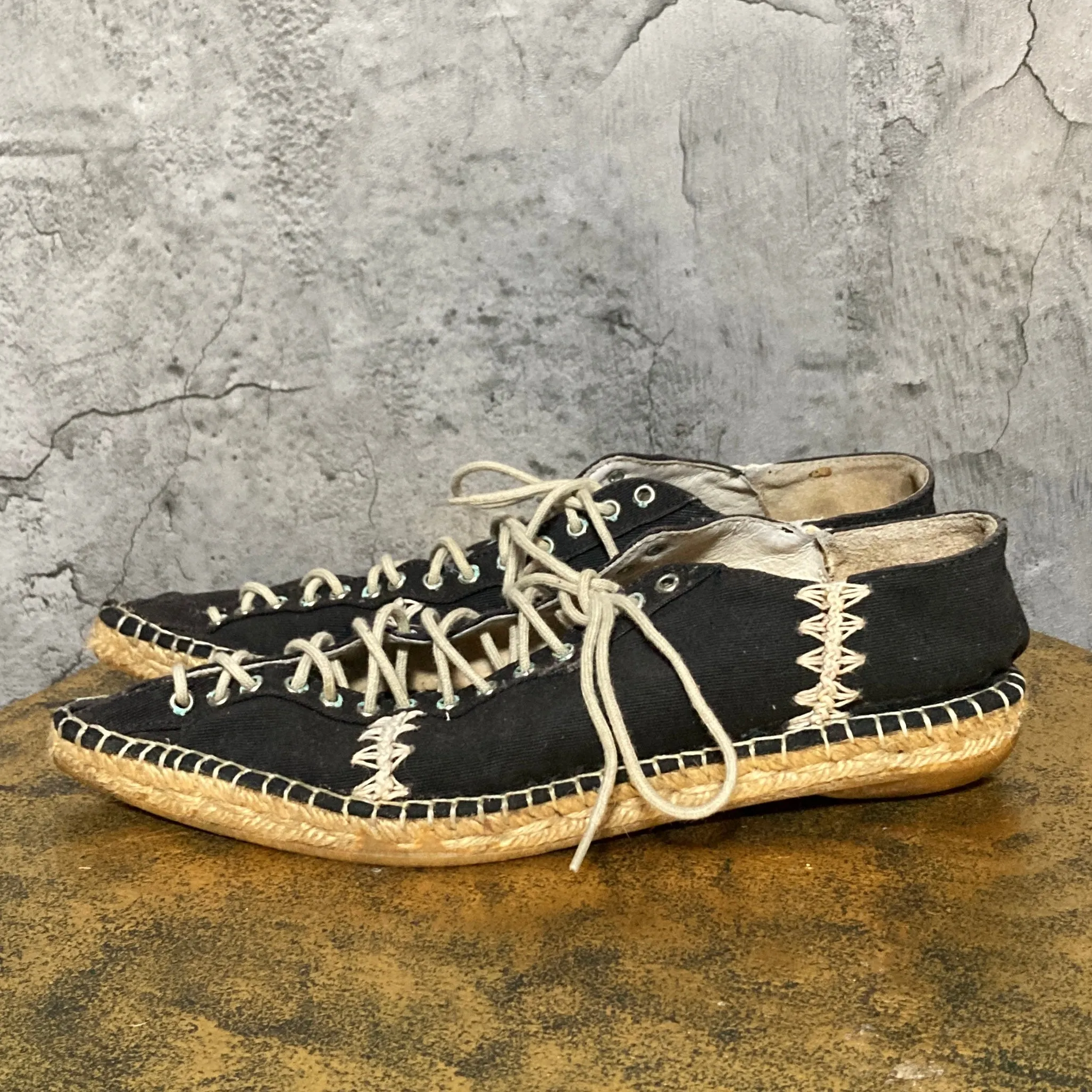 ras lace-up shoes pointed toe flats black