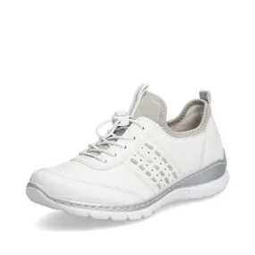 Rieker Trainer Style Slip On Shoe L3259-80 WHITE L3259-80