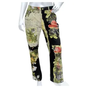 Roberto Cavalli 90s Rose Print Denim Jeans