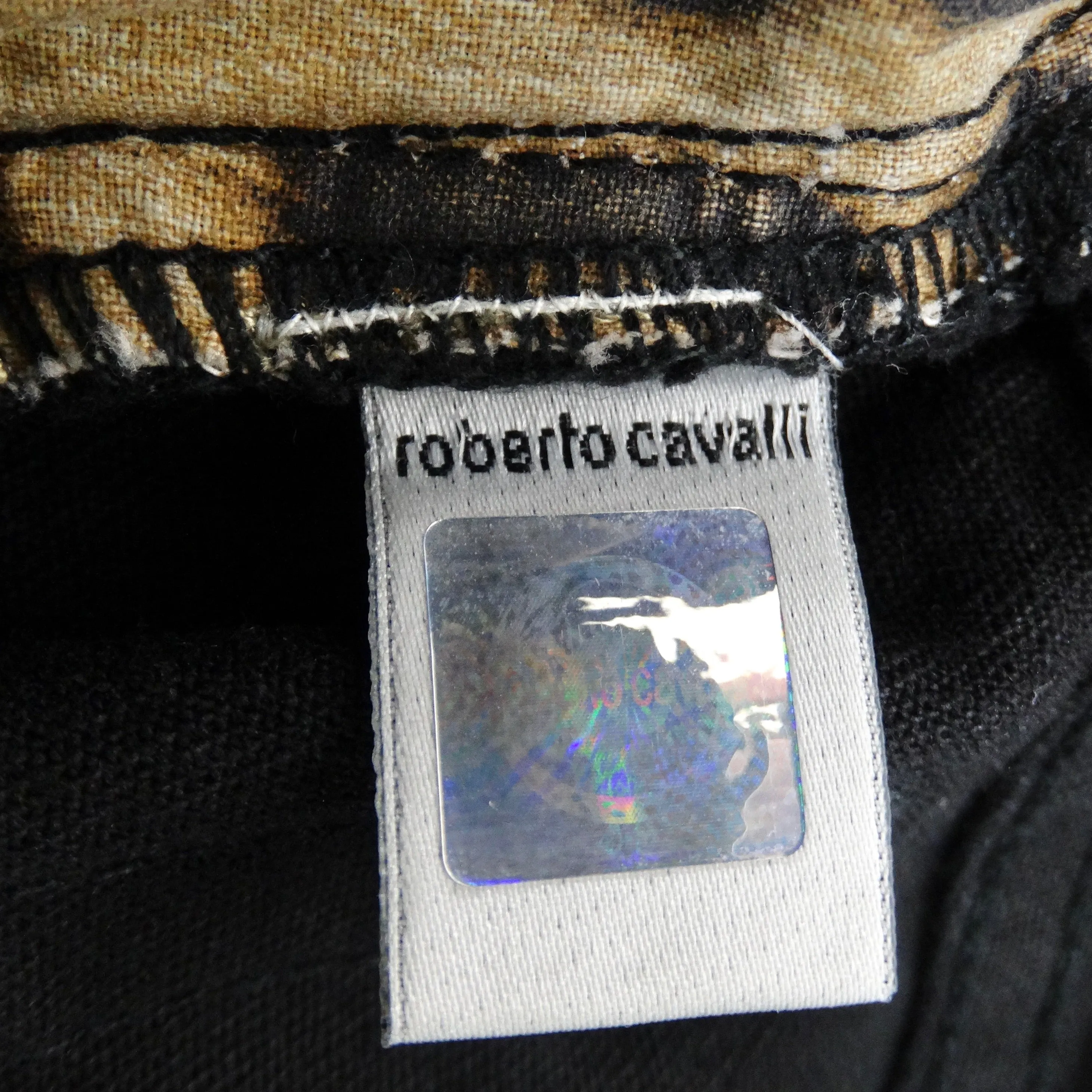 Roberto Cavalli 90s Rose Print Denim Jeans