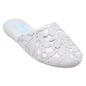 Sage Slipper in Grey Fabric