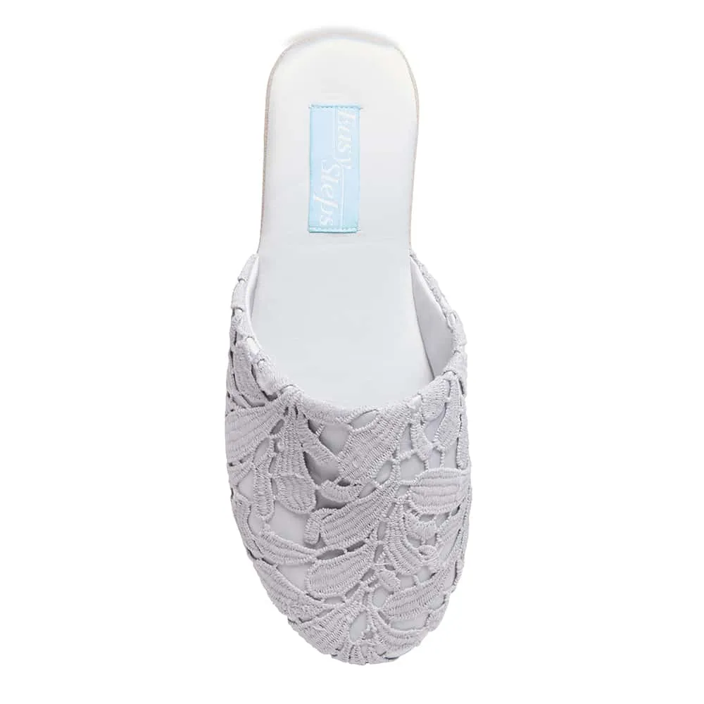 Sage Slipper in Grey Fabric