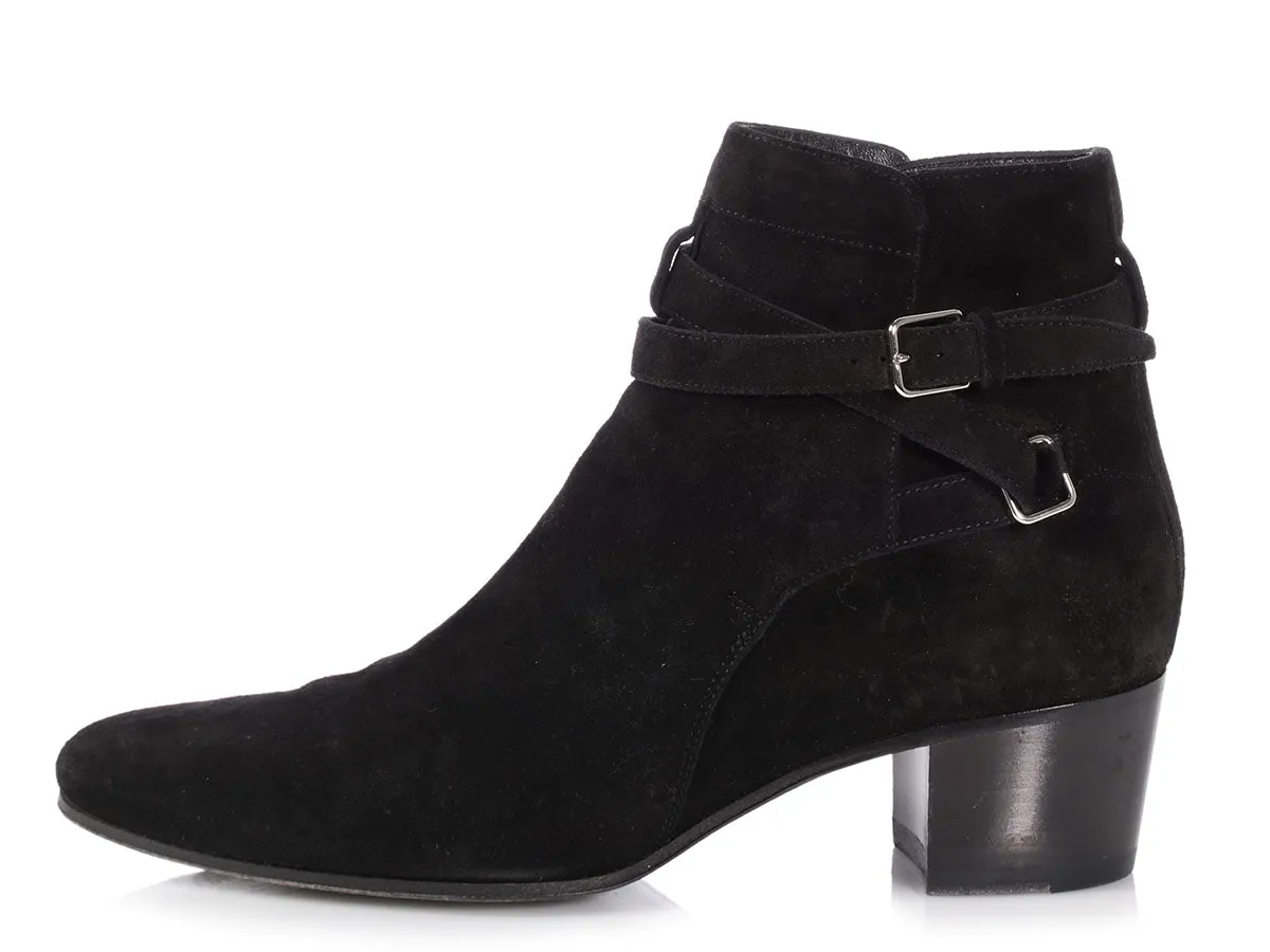 Saint Laurent Black Suede Blake Jodhpur Ankle Boots