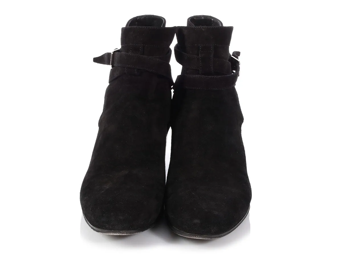 Saint Laurent Black Suede Blake Jodhpur Ankle Boots