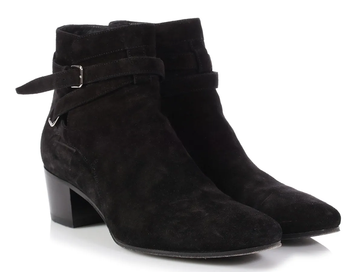 Saint Laurent Black Suede Blake Jodhpur Ankle Boots