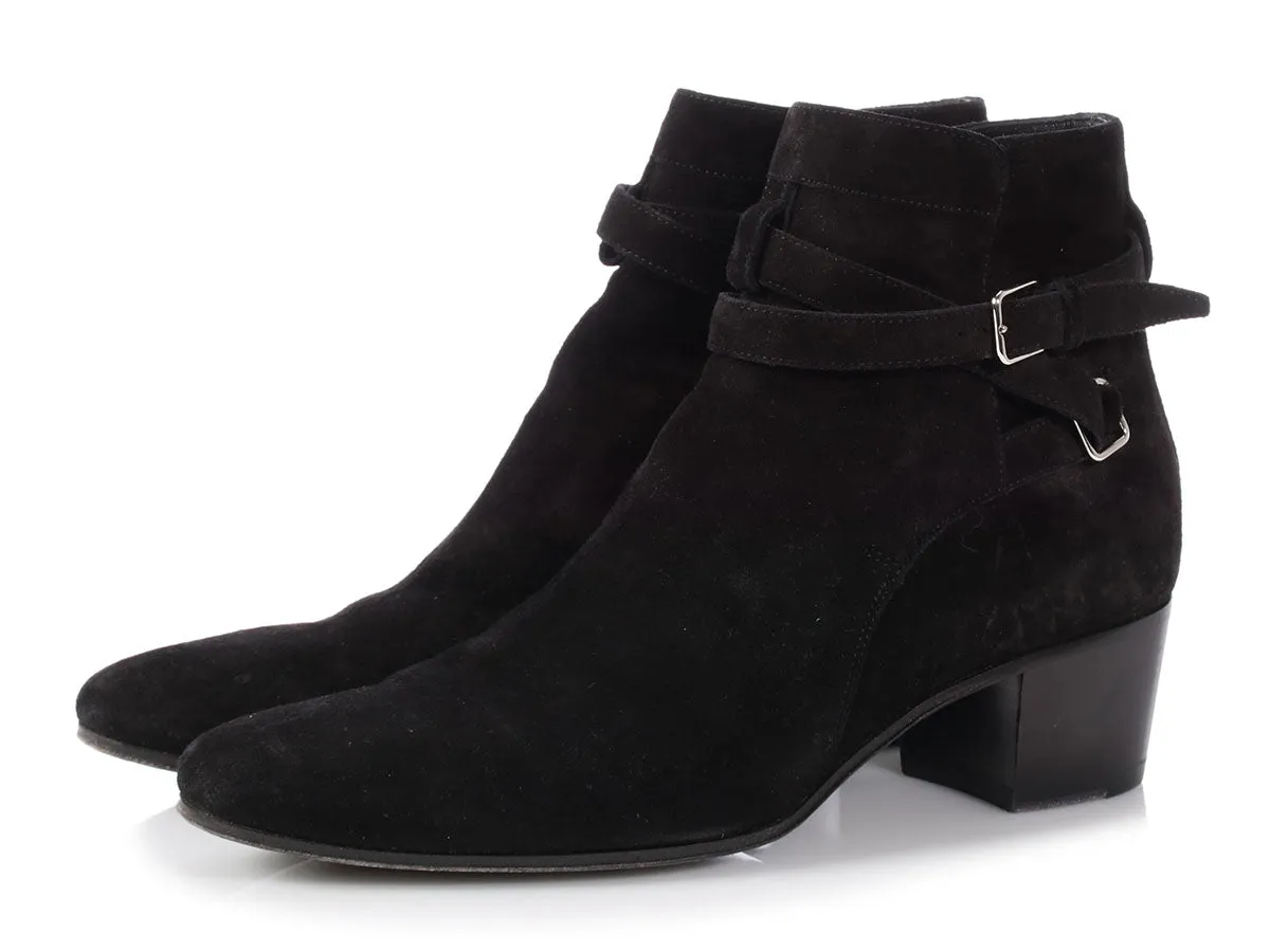 Saint Laurent Black Suede Blake Jodhpur Ankle Boots