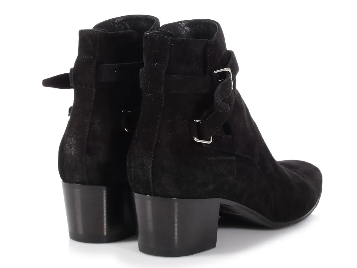 Saint Laurent Black Suede Blake Jodhpur Ankle Boots
