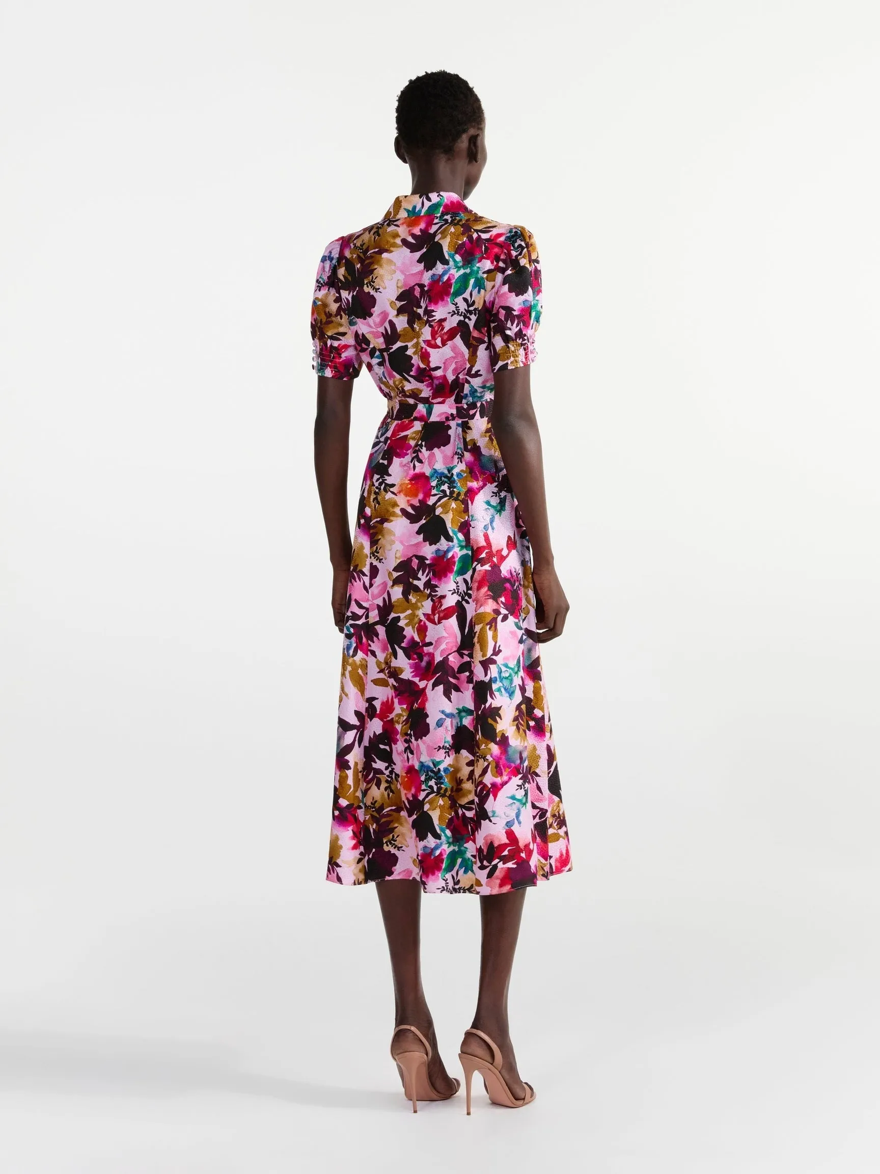 Saloni Vanessa-D Dress in Watercolor Flourish