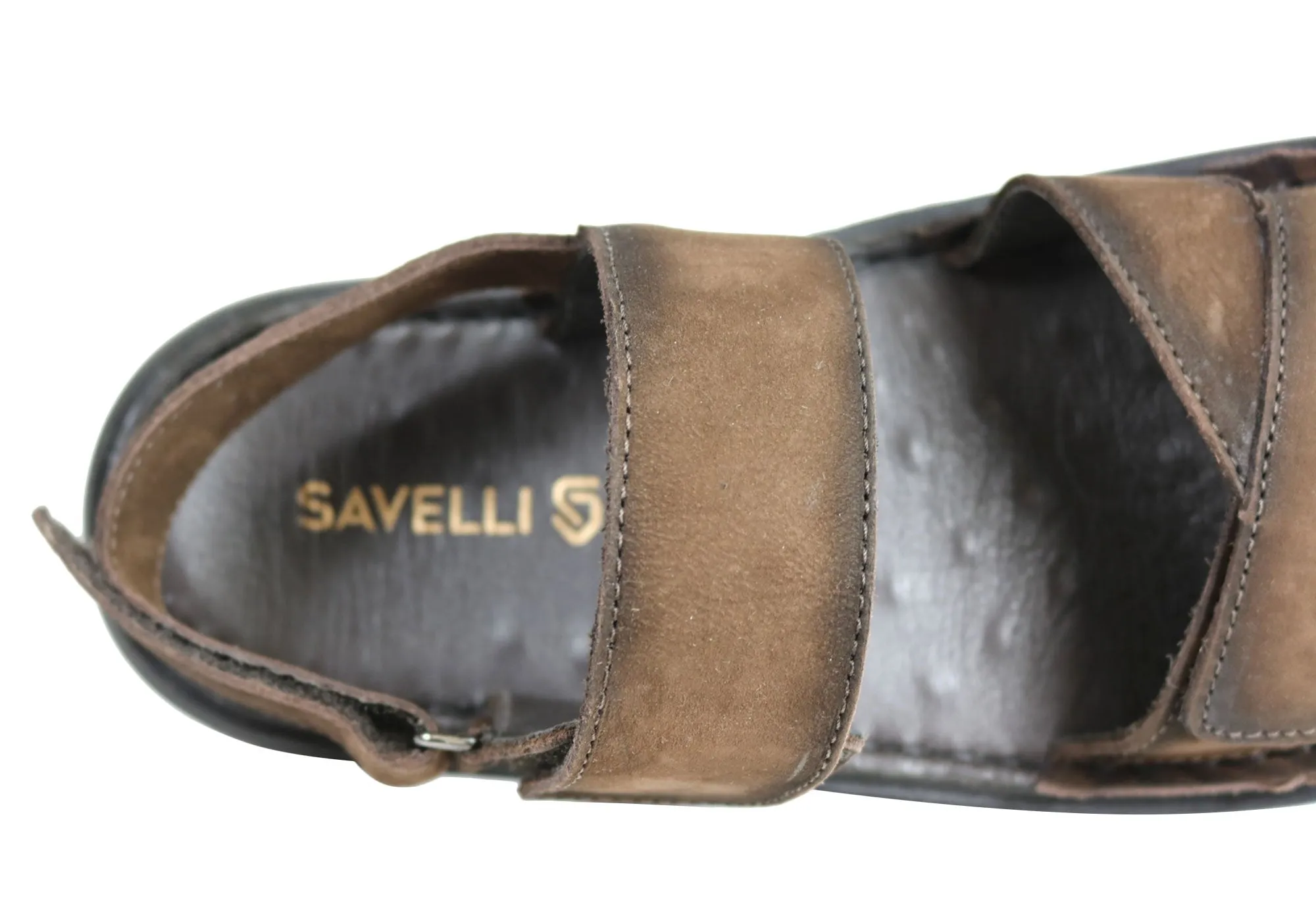 Savelli Sebastian Mens Leather Adjustable Sandals Made In Brazil