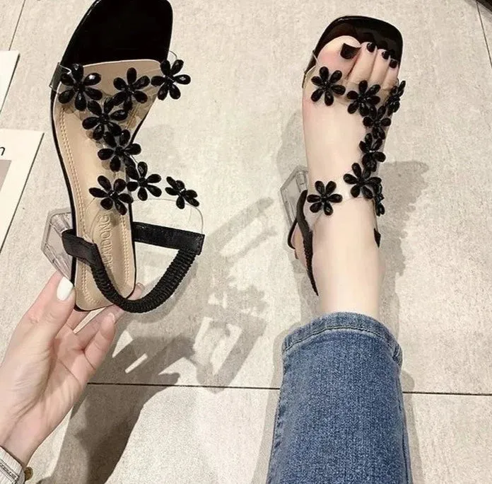 Small Flower Buckle Sandals