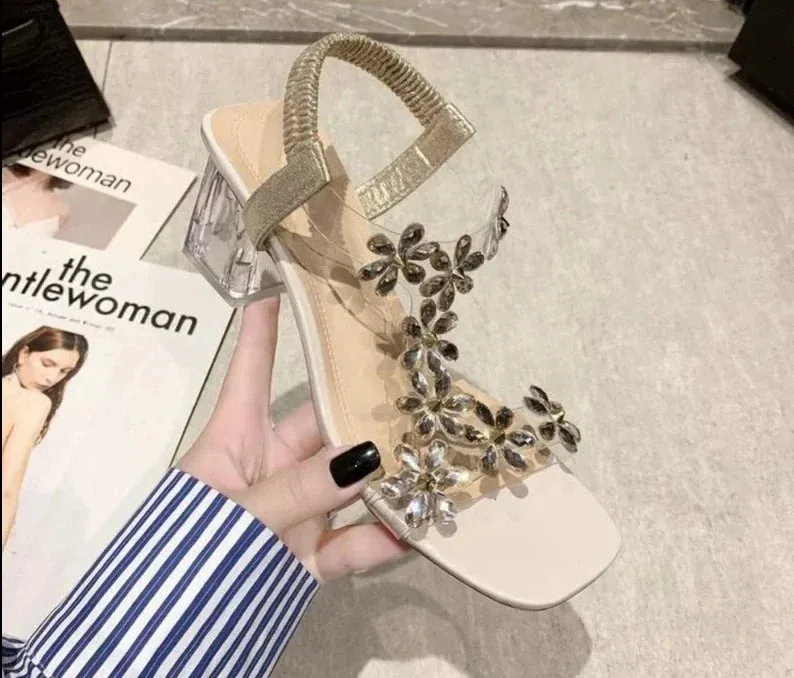 Small Flower Buckle Sandals