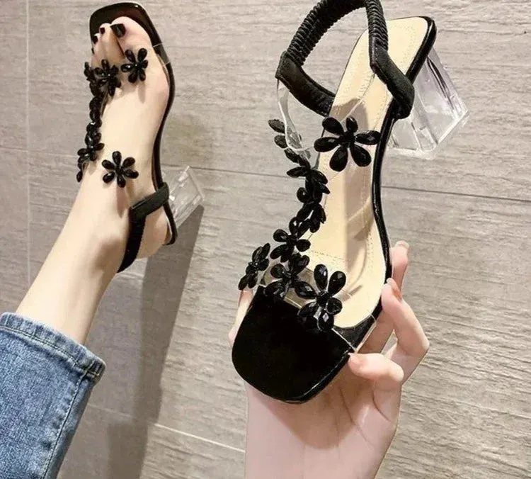 Small Flower Buckle Sandals