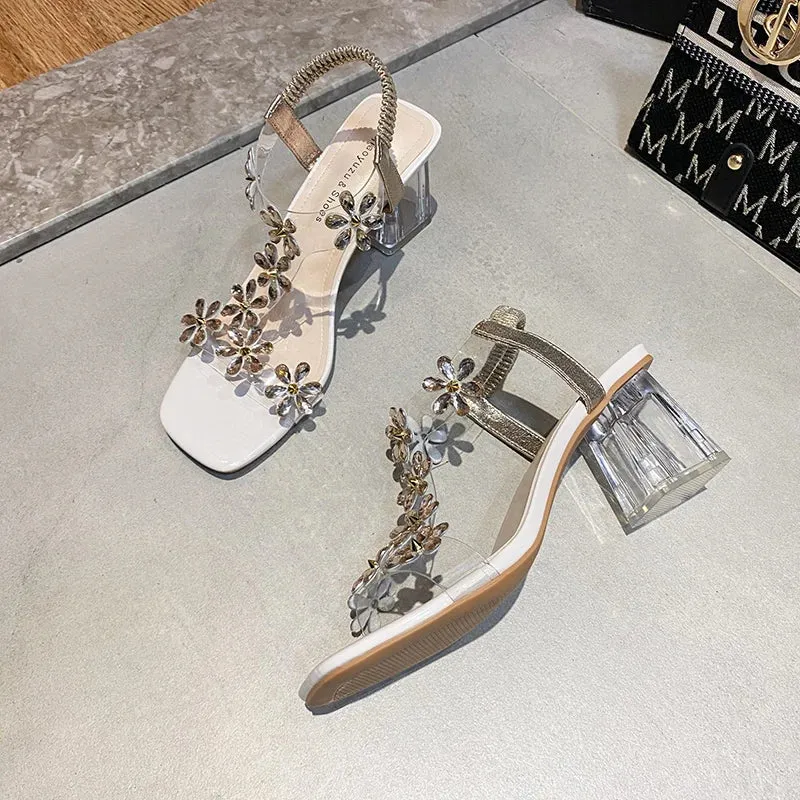 Small Flower Buckle Sandals