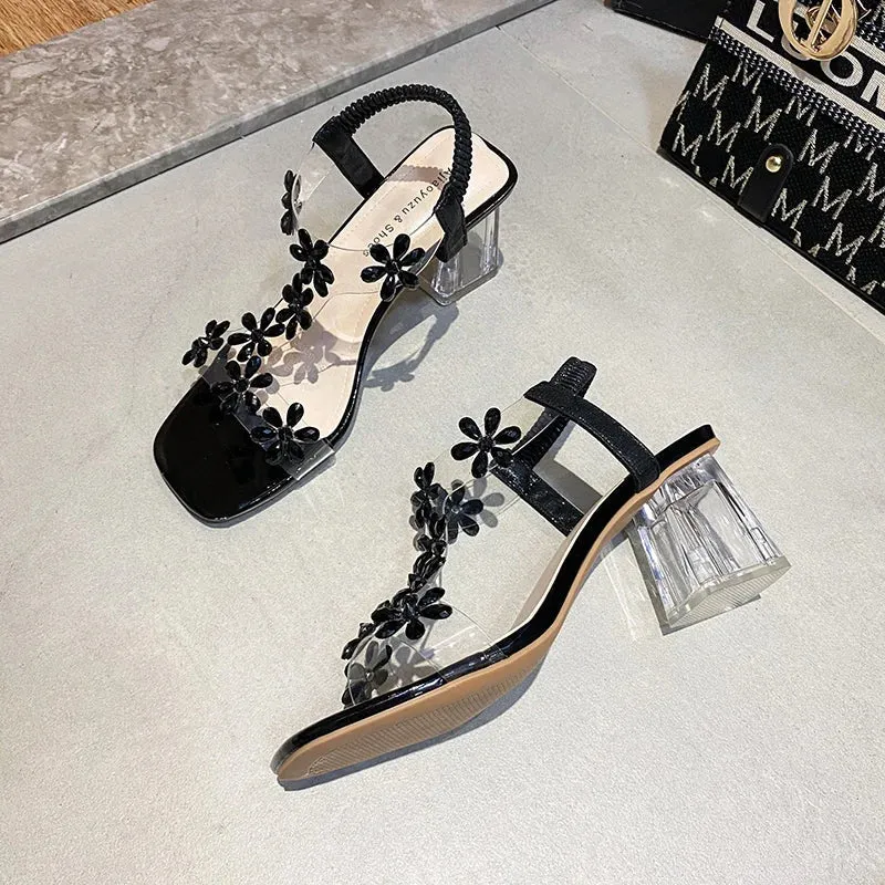 Small Flower Buckle Sandals