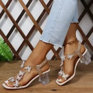 Small Flower Buckle Sandals