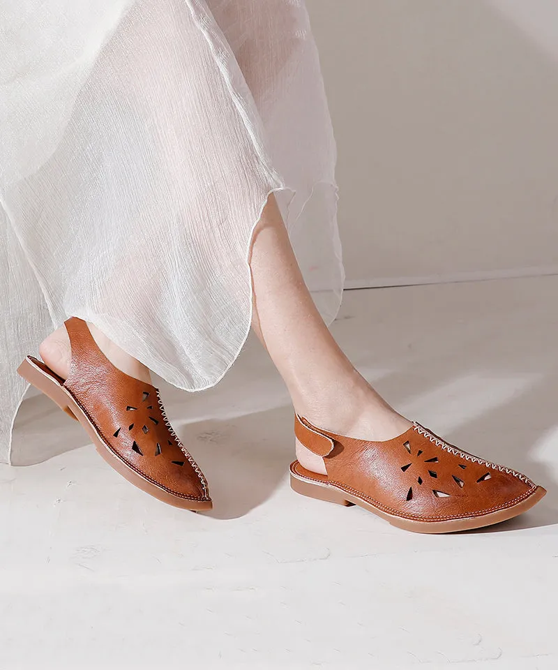 Soft Brown Hollow Out Sandals