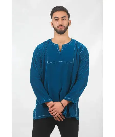 Turquoise velvet tunic