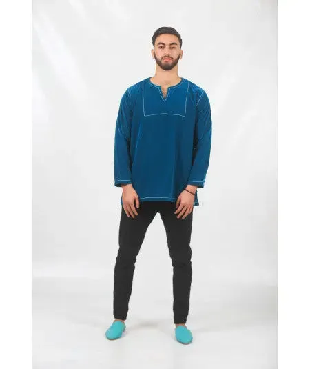Turquoise velvet tunic