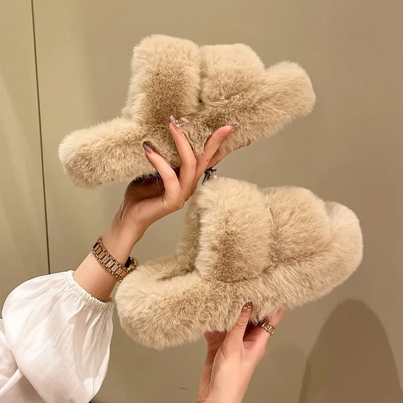 Winter Fur Slipper Sandals