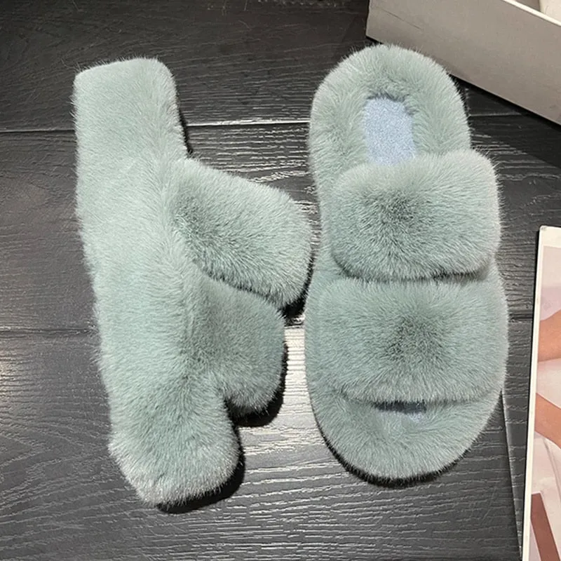 Winter Fur Slipper Sandals