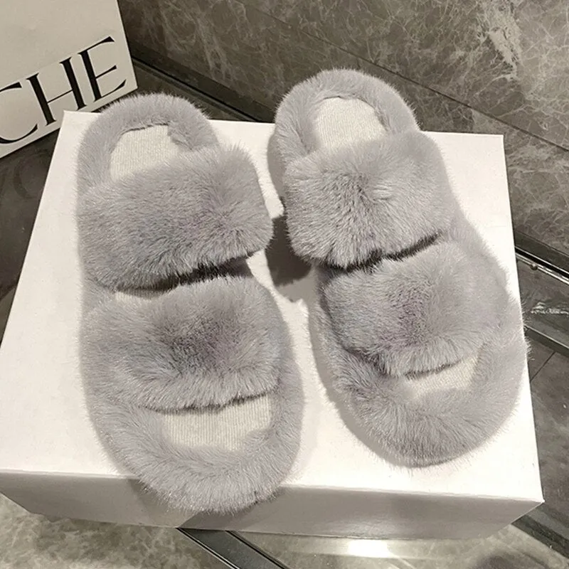 Winter Fur Slipper Sandals