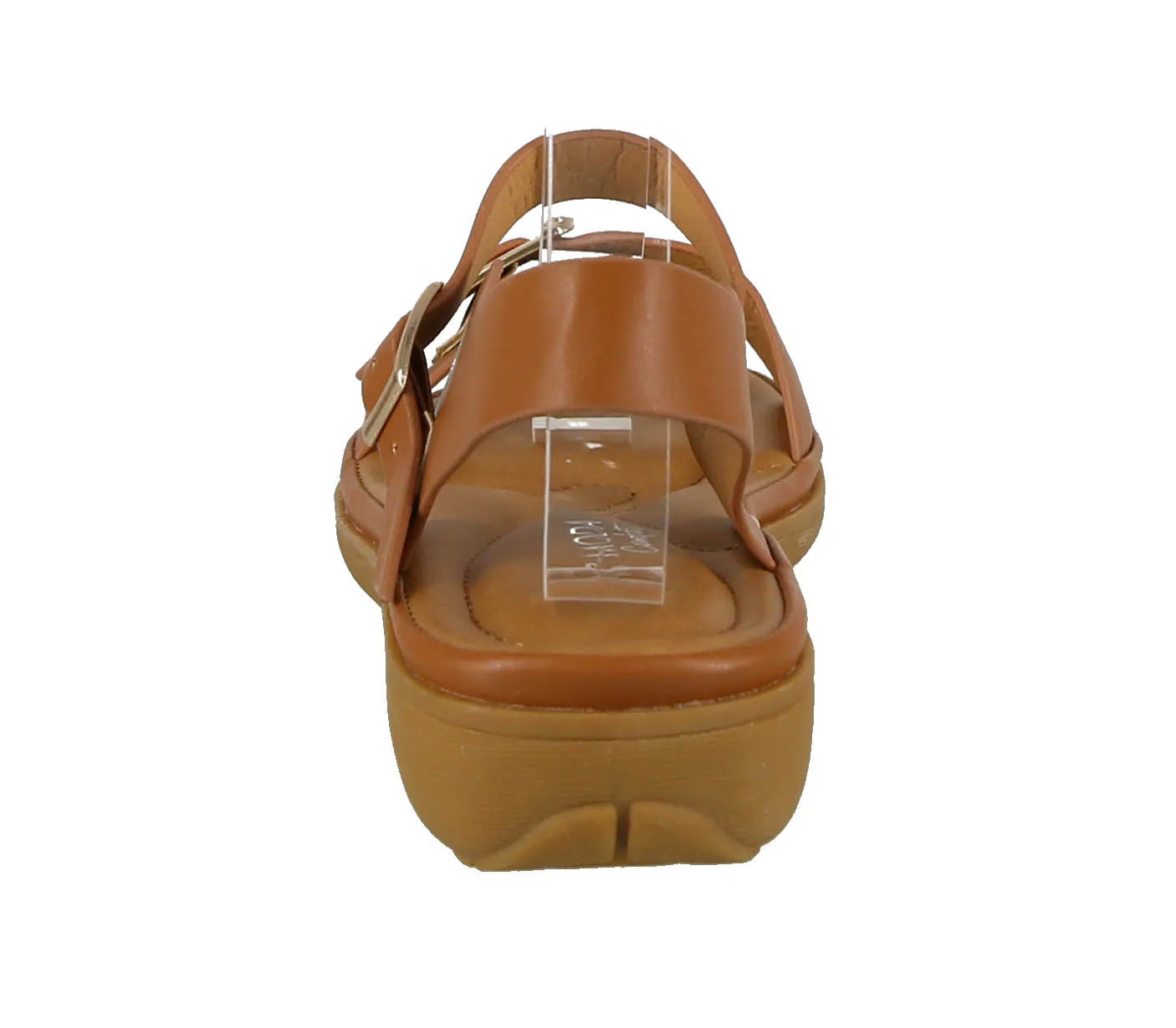 WOMAN'S SHOES TAN PU LEATHER COMFORT SANDALS AGAVE-1